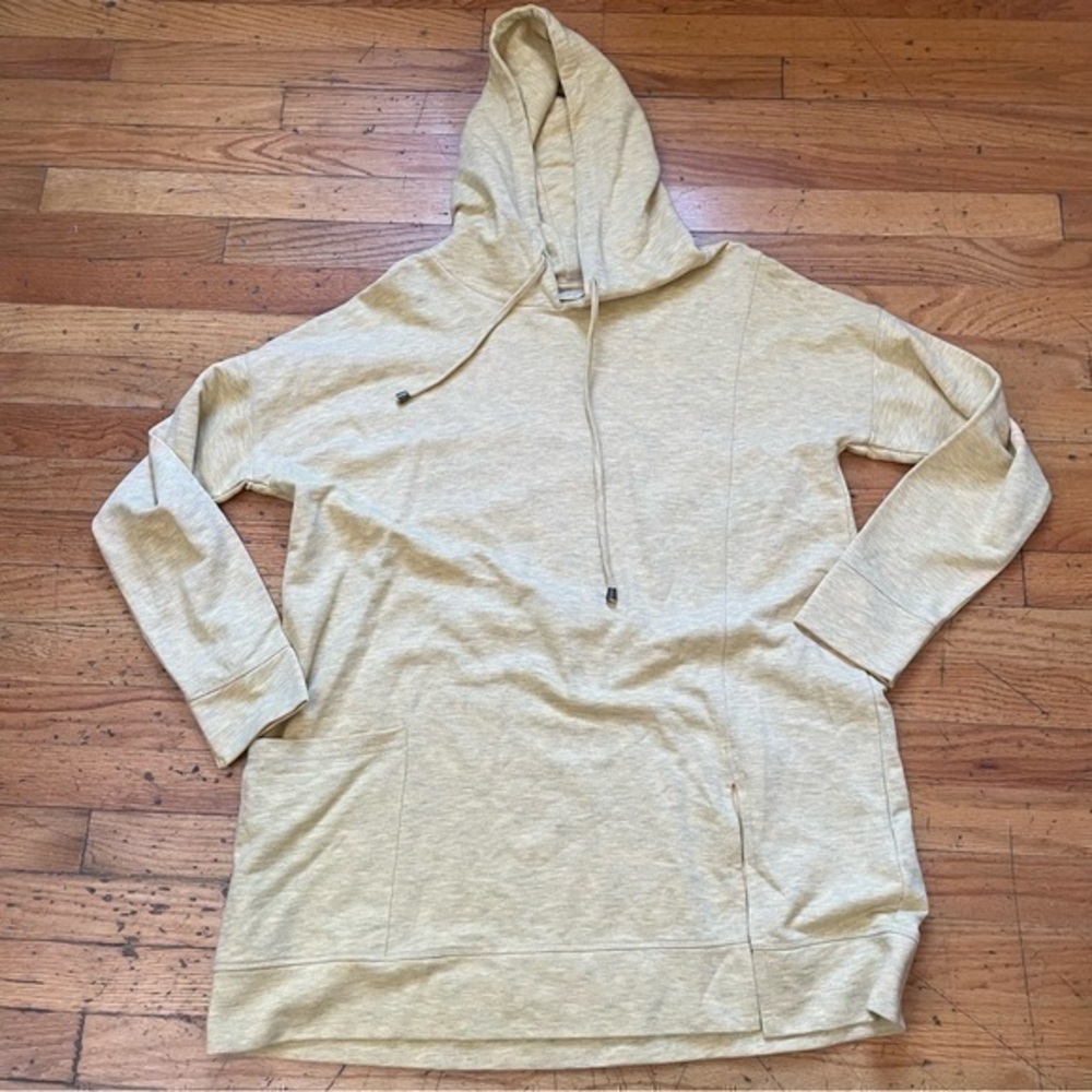 Soft Surroundings Yellow Space Dye Pullover Tunic Hoodie Size Large